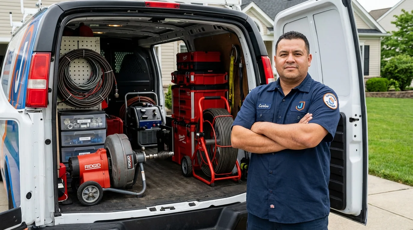 Professional drain cleaning equipment and Johns Plumbing LLC plumber in Gurabo