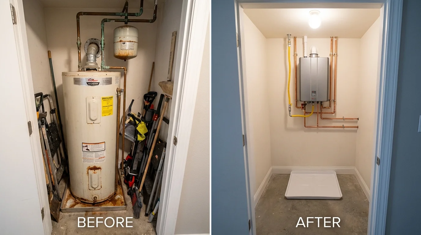 Tank water heater versus wall-mounted tankless unit comparison for Gurabo, PR homeowners